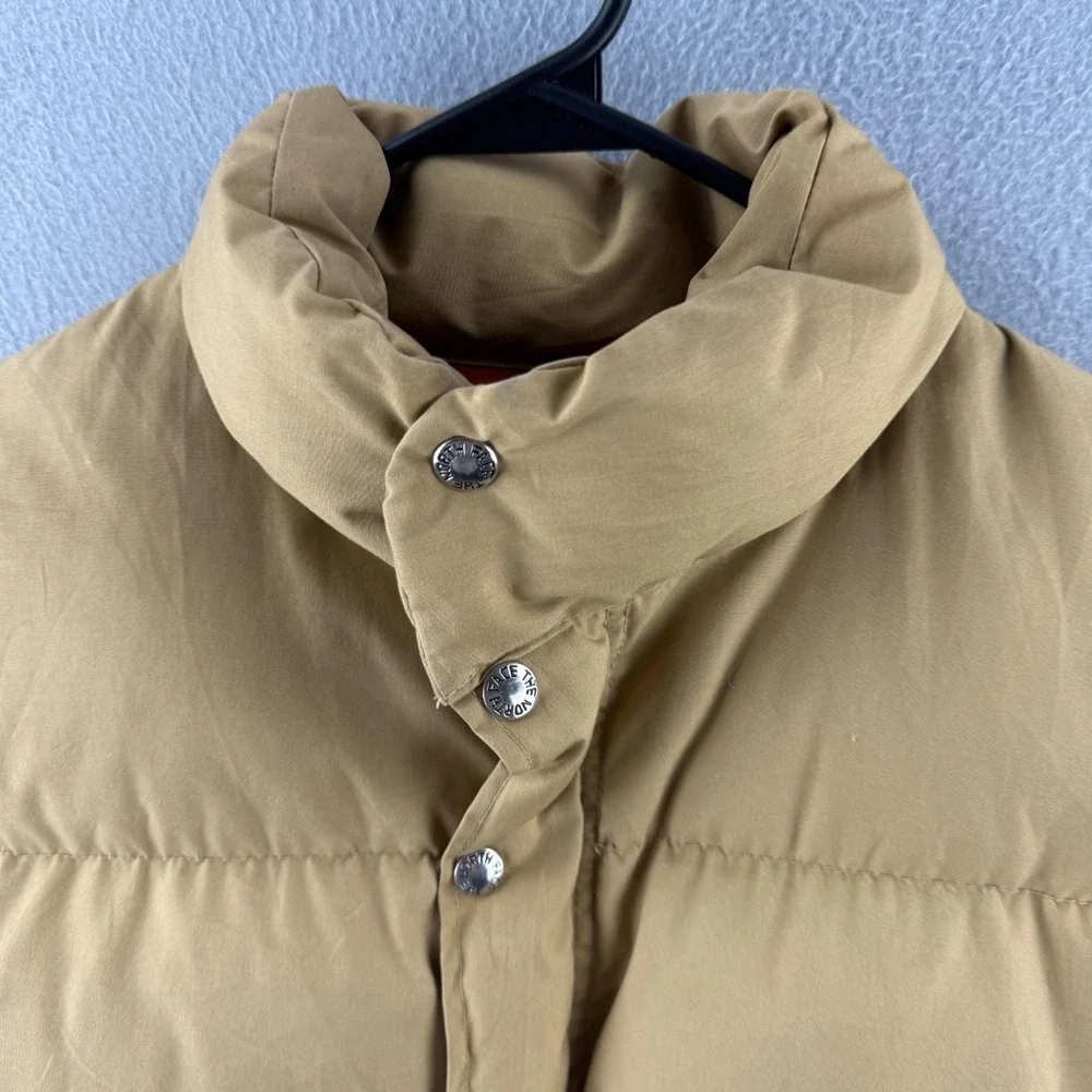 Vintage‎ The North Face Goose Down Jacket Mens Small Tan Puffer Made in USA 80s